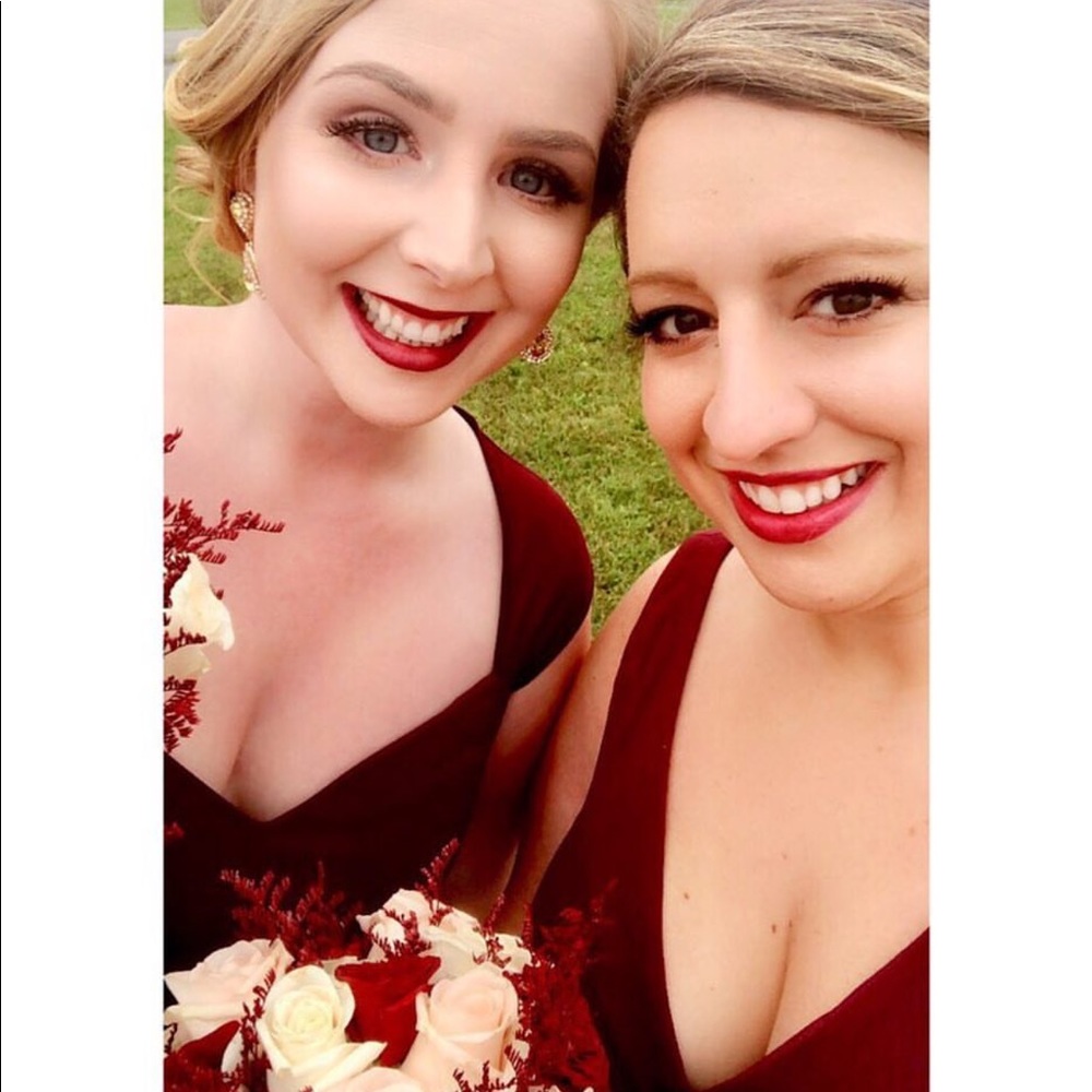 Bill levkoff dress in WINE. Full length.